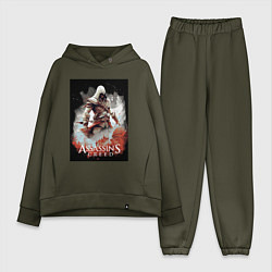Женский костюм оверсайз Assassins creed poster, цвет: хаки