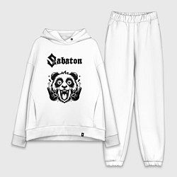 Женский костюм оверсайз Sabaton - rock panda, цвет: белый