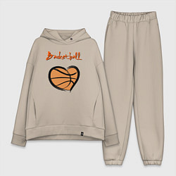 Женский костюм оверсайз Basket lover, цвет: миндальный