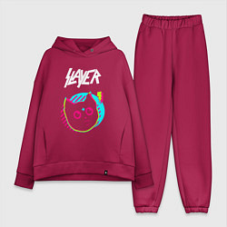 Женский костюм оверсайз Slayer rock star cat, цвет: маджента
