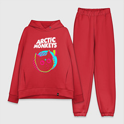Женский костюм оверсайз Arctic Monkeys rock star cat, цвет: красный