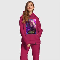 Женский костюм оверсайз League of Legends Kaisa Kda, цвет: маджента — фото 2