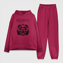 Женский костюм оверсайз Queen - rock panda, цвет: маджента