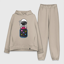 Женский костюм оверсайз Космос в баночке, цвет: миндальный