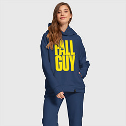 Женский костюм оверсайз The fall guy logo, цвет: тёмно-синий — фото 2