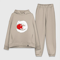 Женский костюм оверсайз Лиса и роза, цвет: миндальный