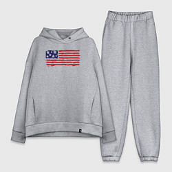 Женский костюм оверсайз USA patriot, цвет: меланж