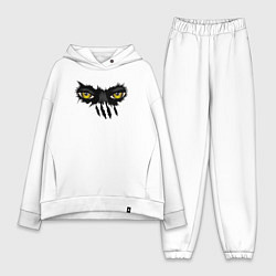 Женский костюм оверсайз Глаза смотрят, цвет: белый