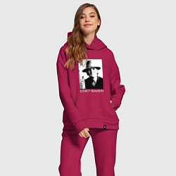 Женский костюм оверсайз Chet Baker jazz legend, цвет: маджента — фото 2