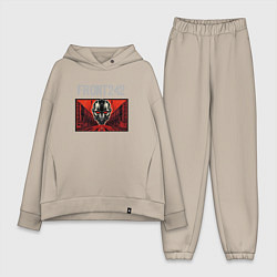 Женский костюм оверсайз Front 242 - tour with fla, цвет: миндальный