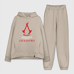 Женский костюм оверсайз Assassins creed shadows logo, цвет: миндальный