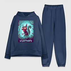 Женский костюм оверсайз Terrible squirrel - nightmare, цвет: тёмно-синий