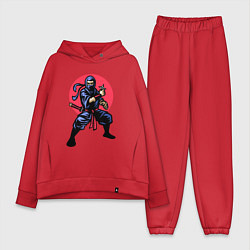 Женский костюм оверсайз Warrior ninja, цвет: красный