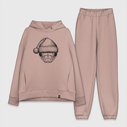 Женский костюм оверсайз Змея новогодняя, цвет: пыльно-розовый