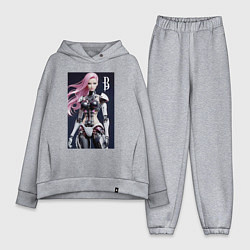 Женский костюм оверсайз Cyber Barbie - ai art future, цвет: меланж