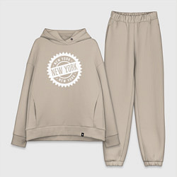 Женский костюм оверсайз New York - USA, цвет: миндальный