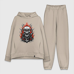 Женский костюм оверсайз Рок музыкант череп