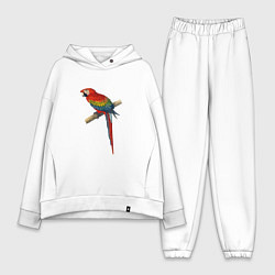 Женский костюм оверсайз Попугай ara macaw, цвет: белый
