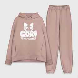 Женский костюм оверсайз Goro cuddly carnage logo, цвет: пыльно-розовый