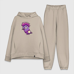 Женский костюм оверсайз Голубь панк с ирокезом