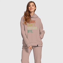 Женский костюм оверсайз Извини не могу гитары пока, цвет: пыльно-розовый — фото 2