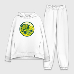 Женский костюм оверсайз Рыбка и лягушка, цвет: белый