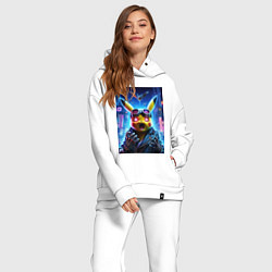 Женский костюм оверсайз Pikachu brave cyber pilot - neon glow, цвет: белый — фото 2