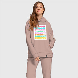 Женский костюм оверсайз BTS Dynamite, цвет: пыльно-розовый — фото 2