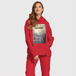 Женский костюм оверсайз Lyudmila горная долина, цвет: красный — фото 2