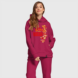 Женский костюм оверсайз Russia, цвет: маджента — фото 2