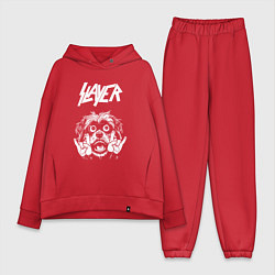 Женский костюм оверсайз Slayer rock dog, цвет: красный