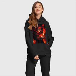 Женский костюм оверсайз Сукуна Рёмэн проклятье, цвет: черный — фото 2