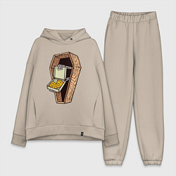 Женский костюм оверсайз Dead pizza, цвет: миндальный