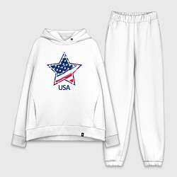 Женский костюм оверсайз Star - USA, цвет: белый