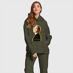 Женский костюм оверсайз Улыбка astro, цвет: хаки — фото 2