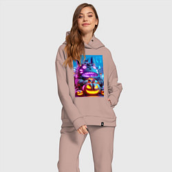 Женский костюм оверсайз Cyber Totoro - neon glow, цвет: пыльно-розовый — фото 2
