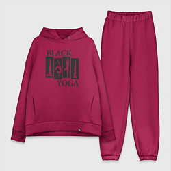Женский костюм оверсайз Yoga black, цвет: маджента