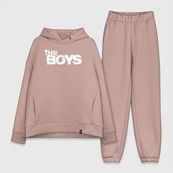 Женский костюм оверсайз The boys logo, цвет: пыльно-розовый