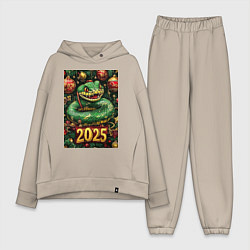 Женский костюм оверсайз Новогодняя змейка НГ 2025