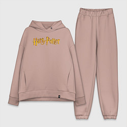 Женский костюм оверсайз Harry Potter golden logo, цвет: пыльно-розовый