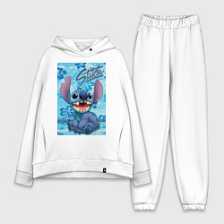 Женский костюм оверсайз Инопланетянин Стич, цвет: белый