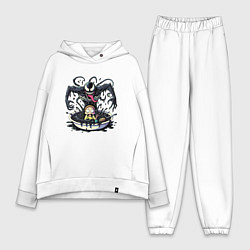 Женский костюм оверсайз Morty and Venom slime - ai art fantasy, цвет: белый