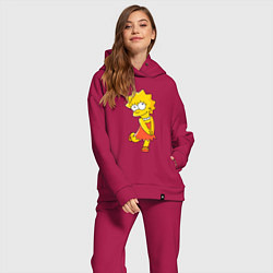 Женский костюм оверсайз Lisa Simpson, цвет: маджента — фото 2