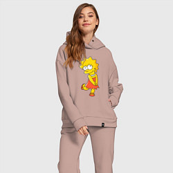 Женский костюм оверсайз Lisa Simpson, цвет: пыльно-розовый — фото 2