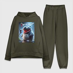 Женский костюм оверсайз Ventotoro - we are Venom meme, цвет: хаки