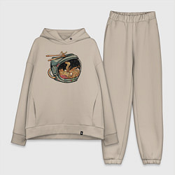 Женский костюм оверсайз Космическая лапша, цвет: миндальный