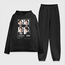 Женский костюм оверсайз Jungkook bts 4cut, цвет: черный