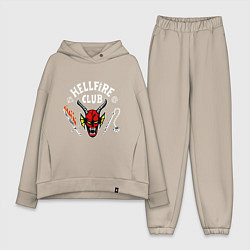 Женский костюм оверсайз Клуб адского пламени, цвет: миндальный