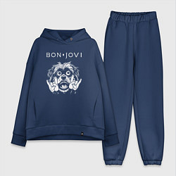 Женский костюм оверсайз Bon Jovi rock dog, цвет: тёмно-синий