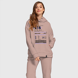 Женский костюм оверсайз Bts ticket, цвет: пыльно-розовый — фото 2